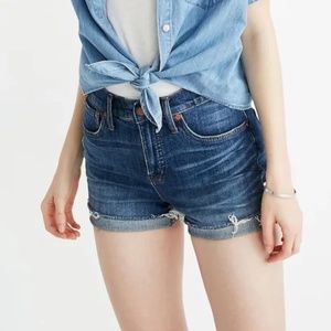 Madewell High-Rise Denim Shorts in Glenoaks Wash Cutoff Edition